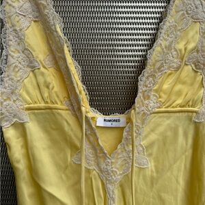 Yellow Rumored lace and silk full length dress